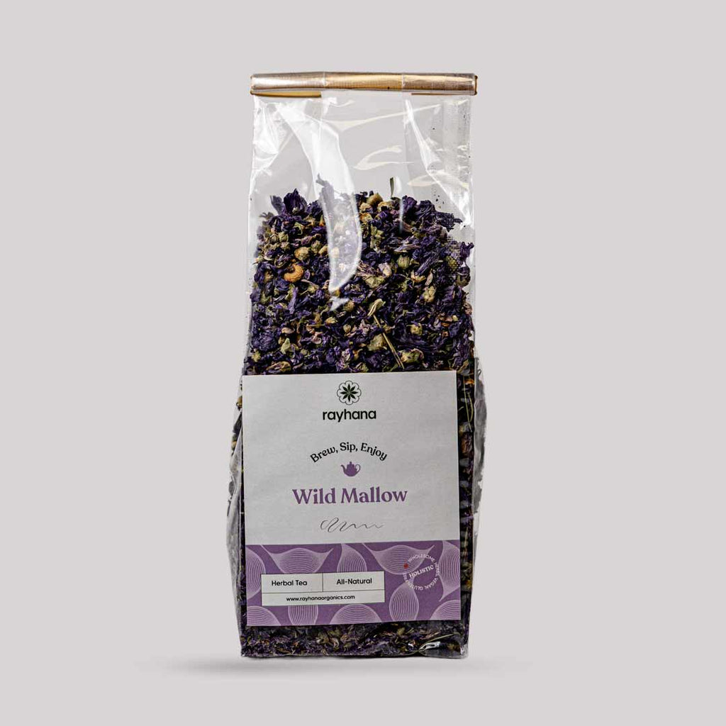 Wild Mallow Herbal Tea – Whole Purple Mallow Flowers by Rayhana Organics