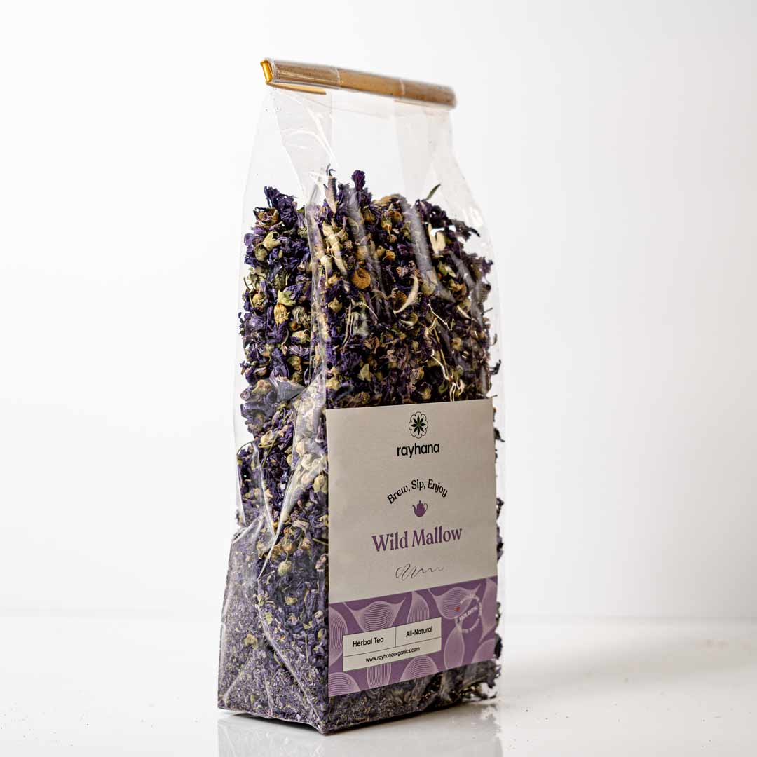 Wild Mallow Herbal Tea – Whole Purple Mallow Flowers by Rayhana Organics